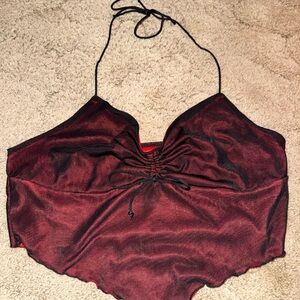 Red and Black Halter Top